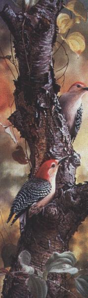 Bob Henley 5-Red-bellied Woodpeckers-pair on tree-painting.jpg