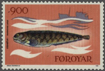 Faroe stamp 083 catfish-Seawolf (Anarhichas lupus) wolffish.jpg
