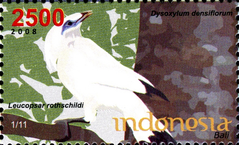 Stamps of Indonesia, 091-08 - Bali myna (Leucopsar rothschildi), Bali starling.jpg