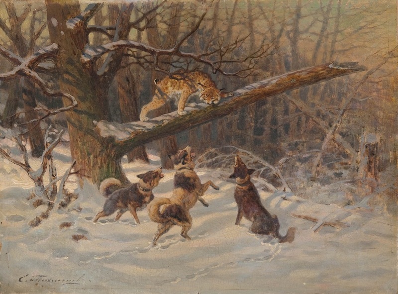 Tikhmenev (18--) Dogs driving lynx.jpg