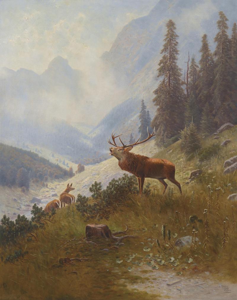 Ludwig Skell Röhrender Hirsch im Gebirge.jpg