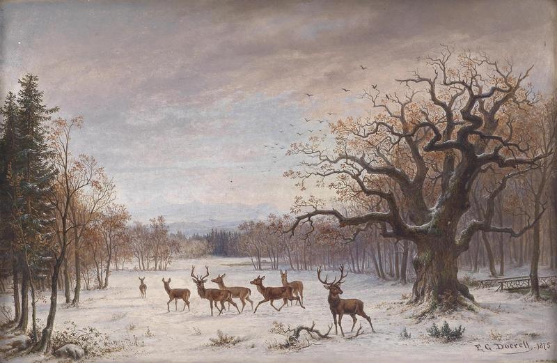 Ernst Gustav Doerell - Rothirsche im Winter (1875).jpg