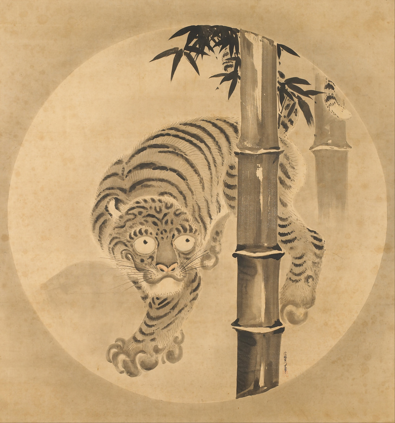 Kano Tsunenobu - Tiger Emerging from Bamboo - Google Art Project.jpg
