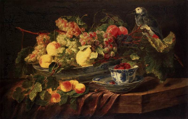Joannes Fijt - Still-life with Fruits and Parrot - WGA08357.jpg