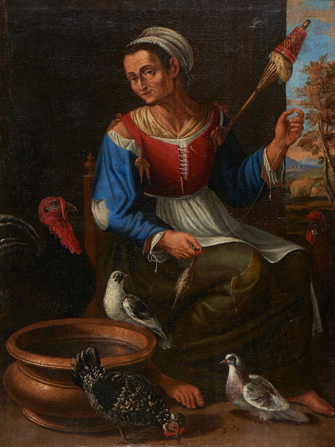 Fiandeira com aves domésticas e objectos - Morgado de Setúbal (atribuído).png