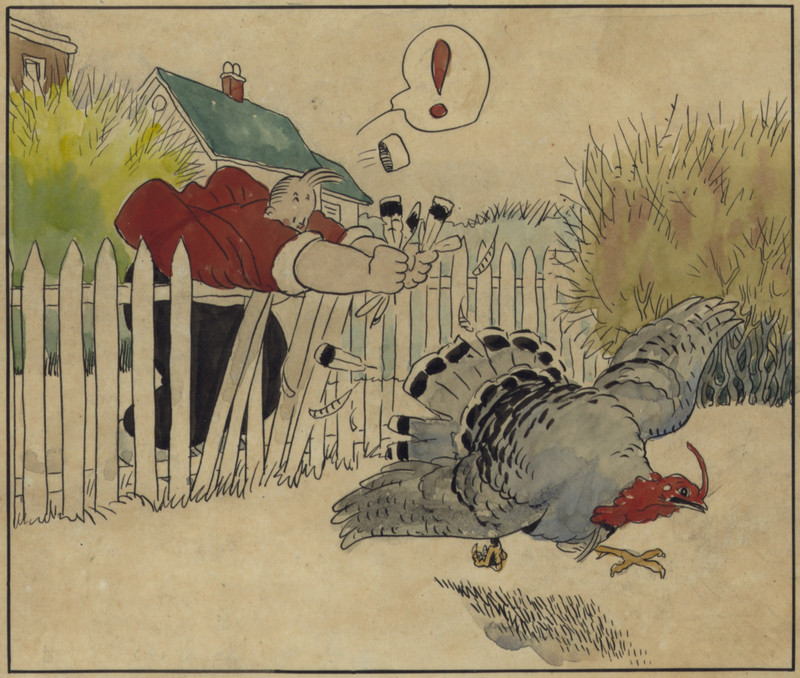 Gasoline Alley 1921 Walt trying to catch a turkey (panel 5).jpg