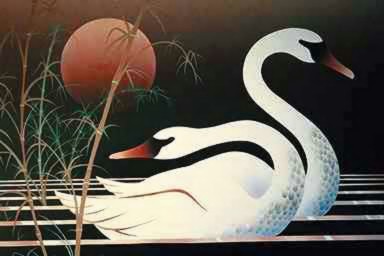 Svan-Mute Swans-pair-under sunset-painting.jpg