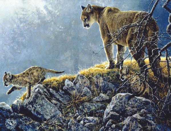 rbcoug-Cougars-mom and baby on hill-painting.jpg