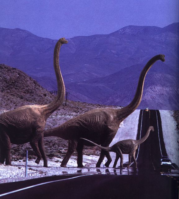3 Dinosaurs-crossing highway-by Linda Bucklin.jpg