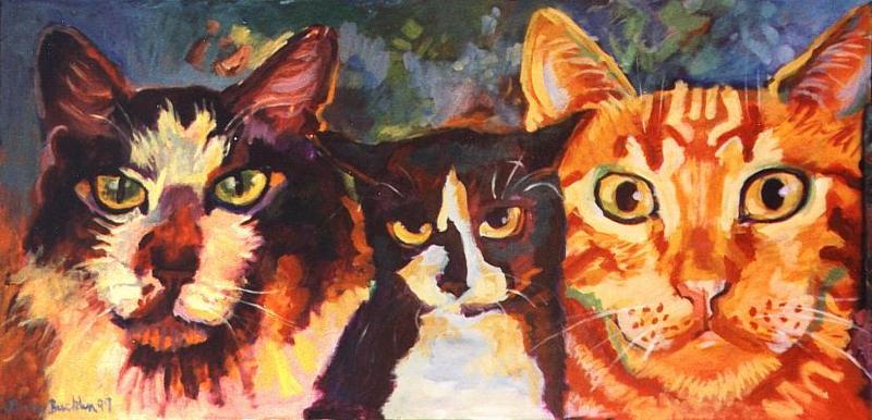 Mug Shots-House Cats Painting-by Linda Bucklin.jpg