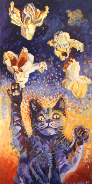 Thomas with Popcorn-House Cat Painting-by Linda Bucklin.jpg