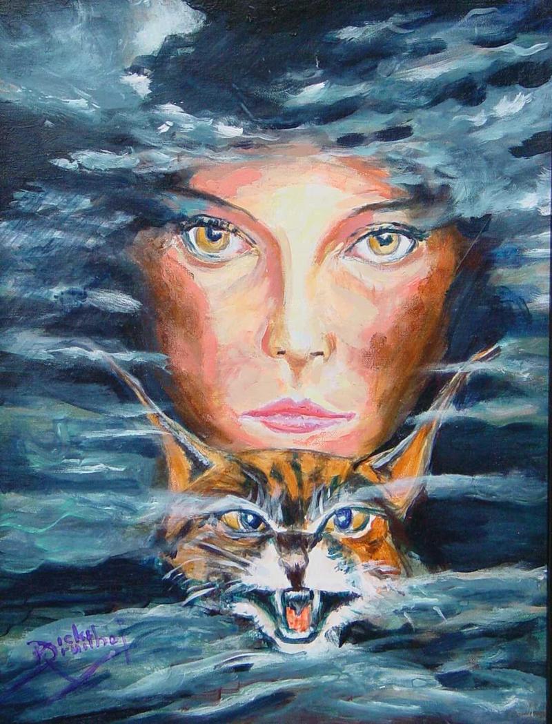 Vrouw met kat-Womand with Cat-Art by Dick Kruithof.jpg