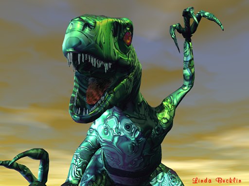 metalic dinosaur attacks-computer graphics-by Linda Bucklin.jpg